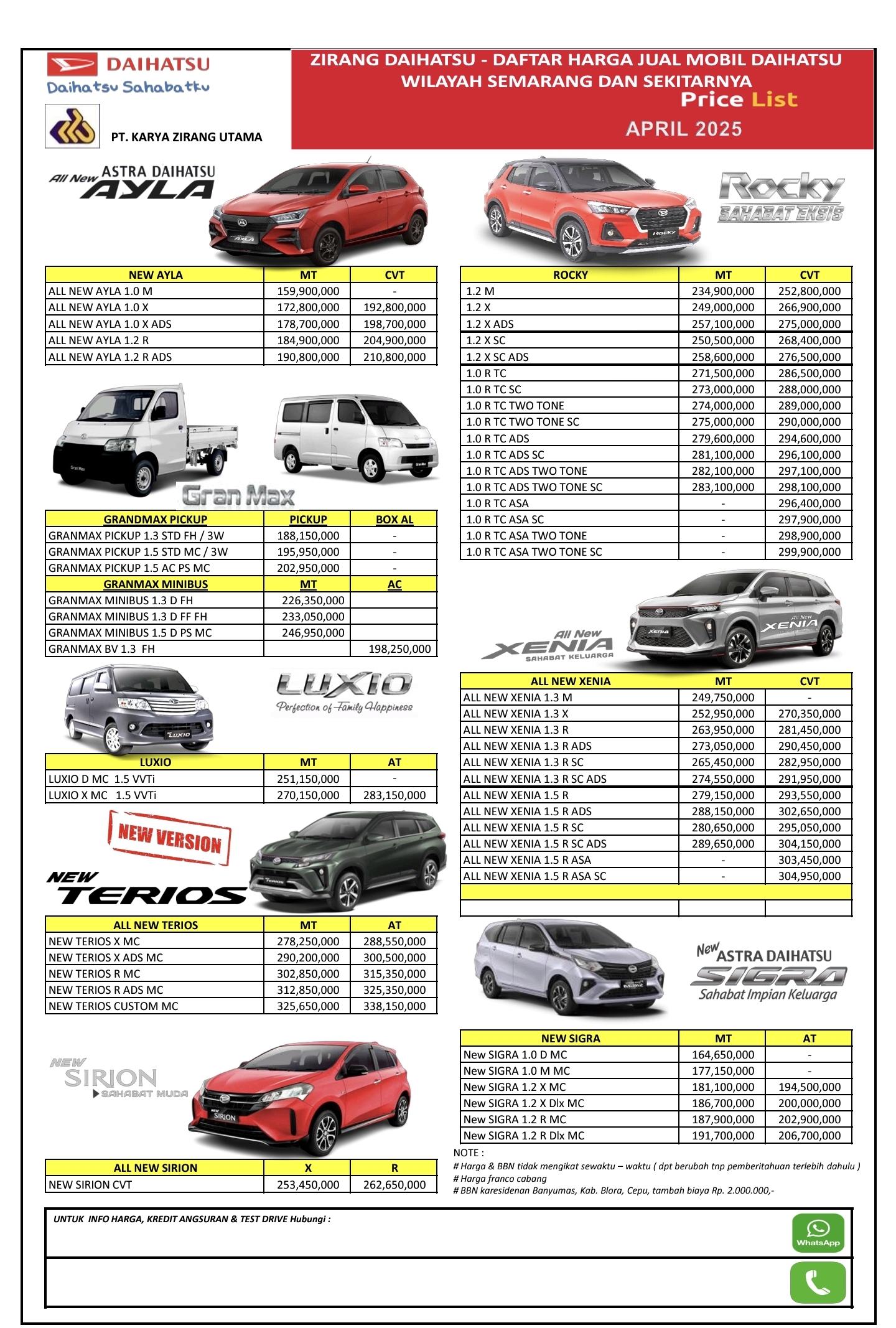 Harga  Salatiga PRICELIST HARGA DAIHATSU SALATIGA TERBARU MEI 2025