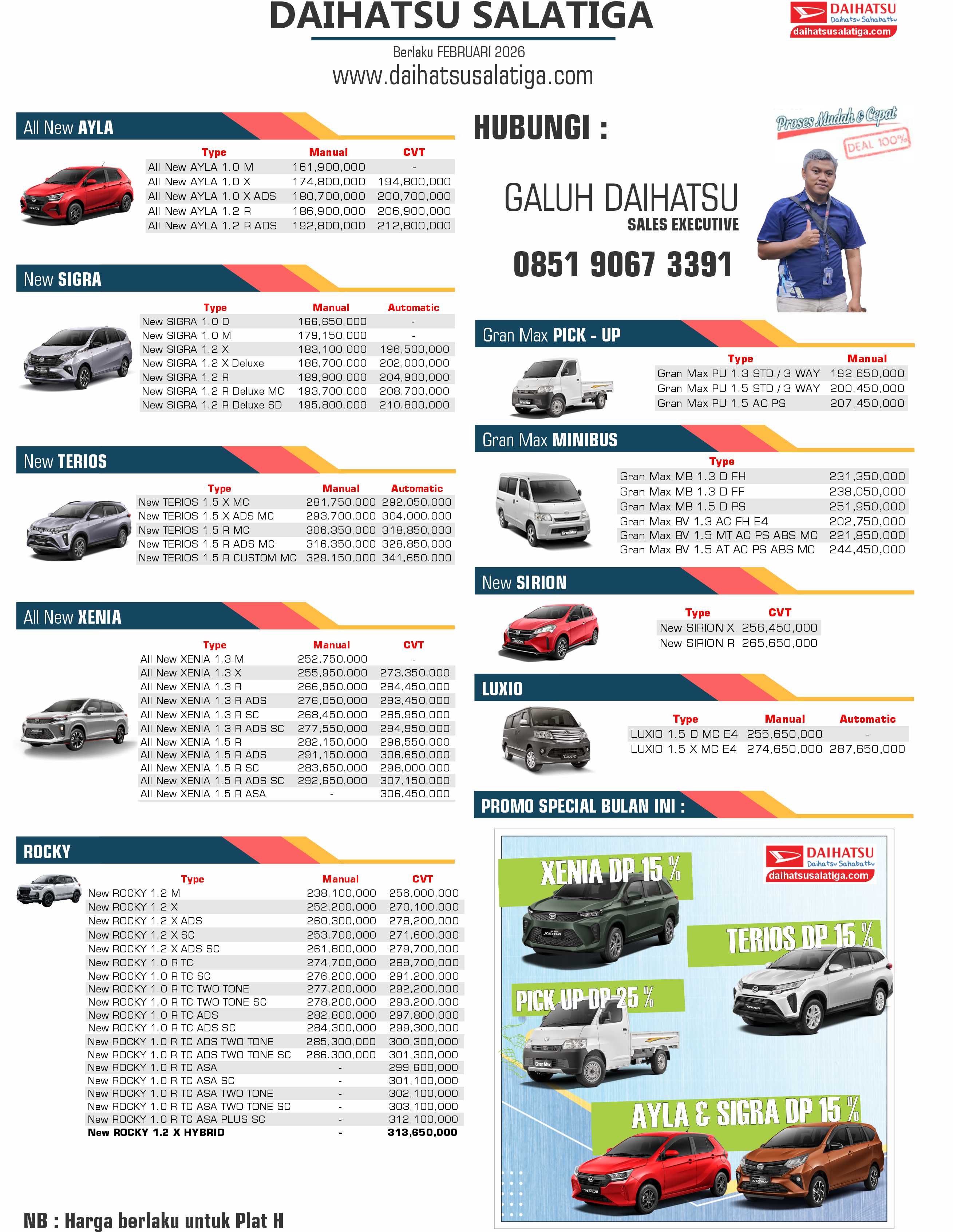 Harga  Salatiga PRICELIST HARGA DAIHATSU SALATIGA TERBARU JANUARI 2026