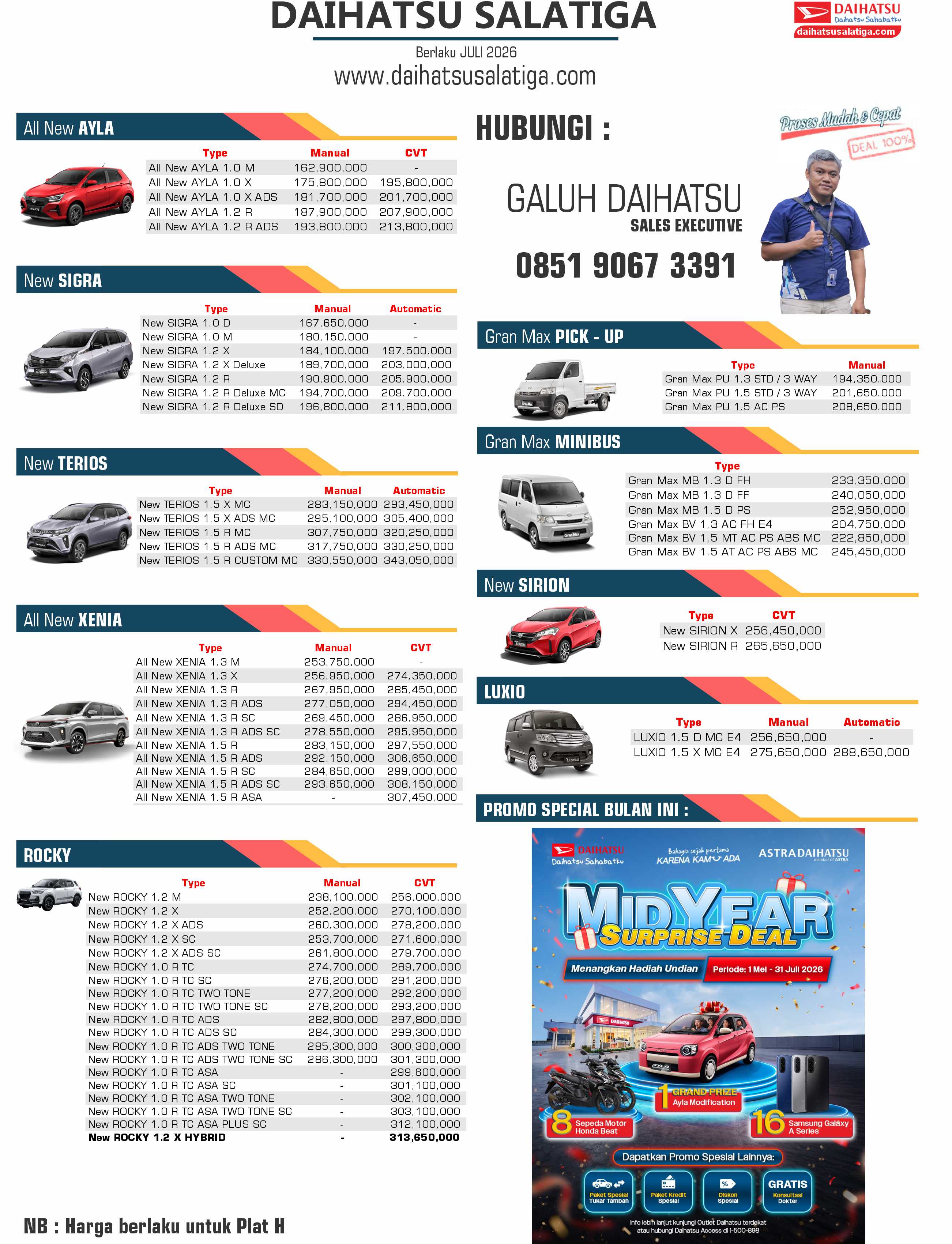 Harga  Salatiga PRICELIST HARGA DAIHATSU SALATIGA TERBARU JULI 2026
