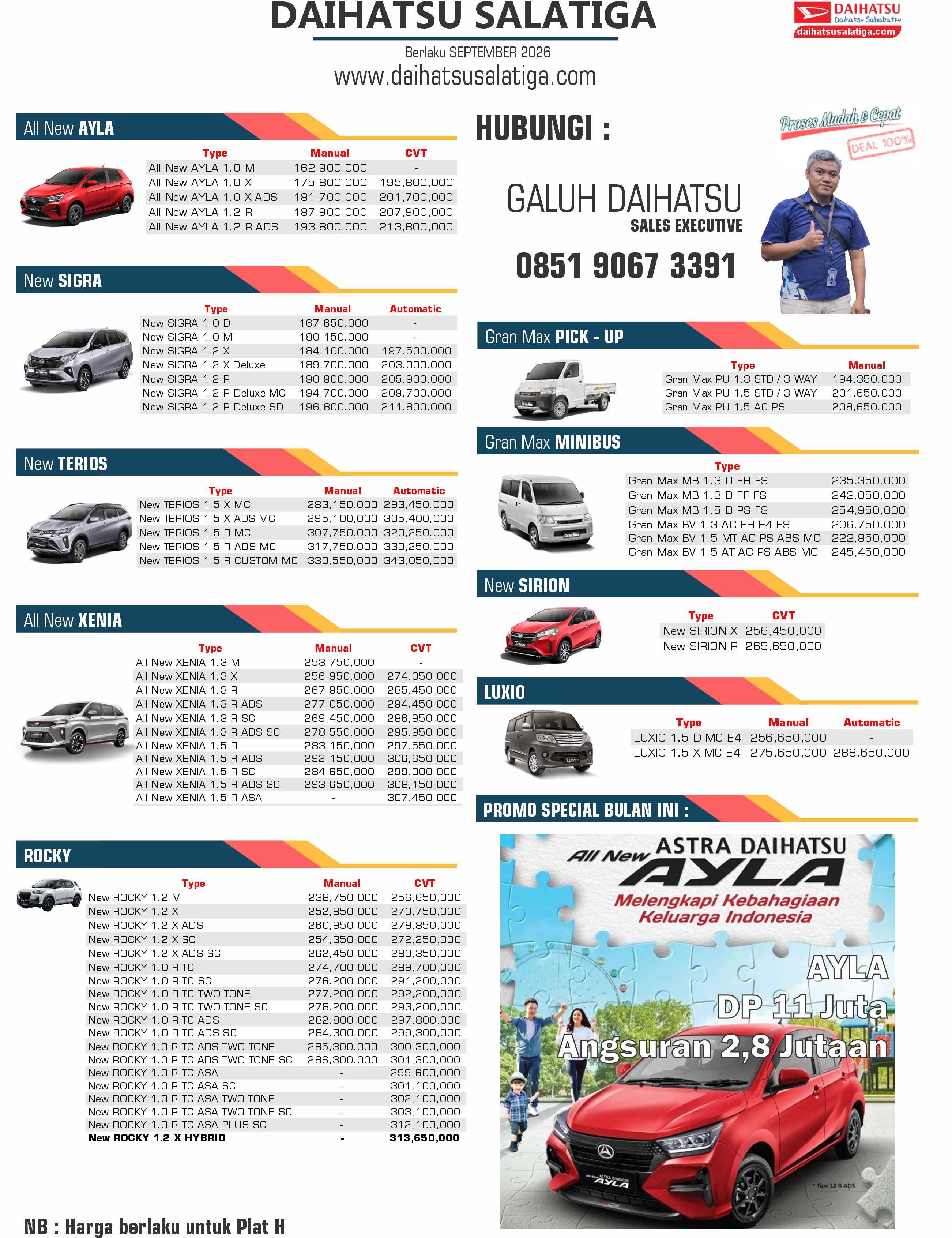 Harga  Salatiga PRICELIST HARGA DAIHATSU SALATIGA TERBARU SEPTEMBER 2026